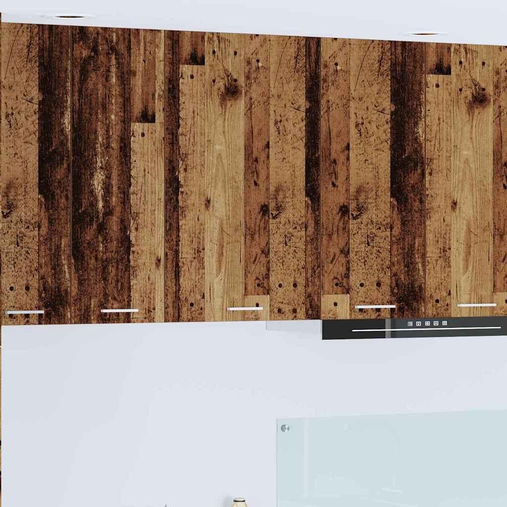 CLORIS Hängeschrank mit Tür Riga Altes Holz und Weiß 50 x 31 x 80 cm - Küchenschränke 884272