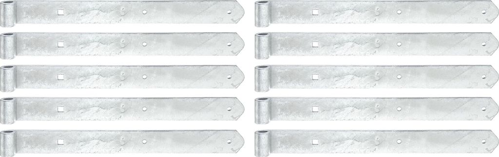 Alberts 845131 Ladenband, gerade, Abschluss abgerundet, feuerverzinkt, Rolle Ø13 mm, Größe 400 x 40 mm, 10er Set
