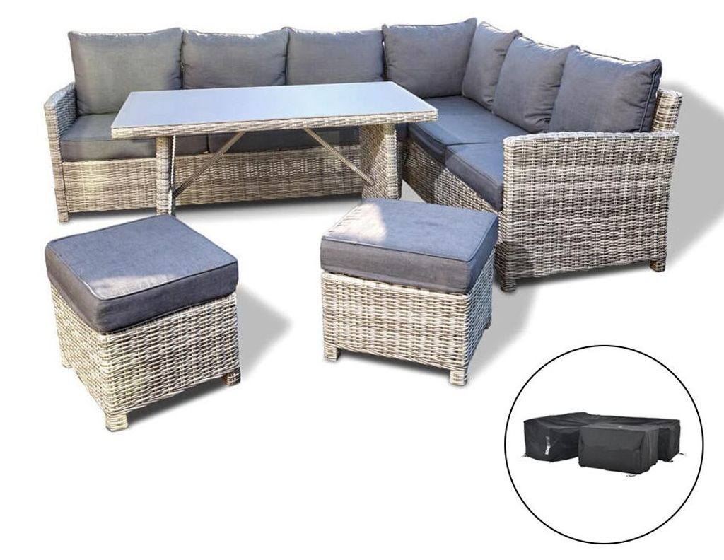 HOME DELUXE - Polyrattan Sitzgruppe Bahia inkl. Abdeckung - Produktbild 
