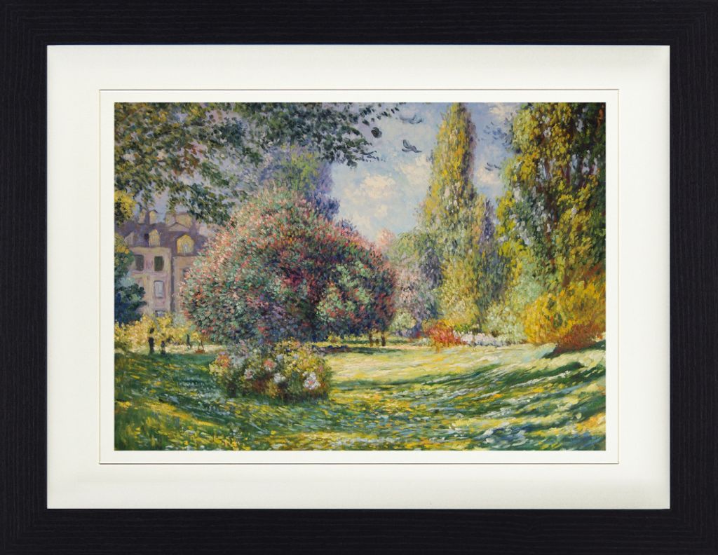 Claude Monet Gerahmtes Bild Mit Edlem Passepartout | Wand-Bilder | Im Bilderrahmen - Der Monceau-Park, 1876 (30 x 40 cm)