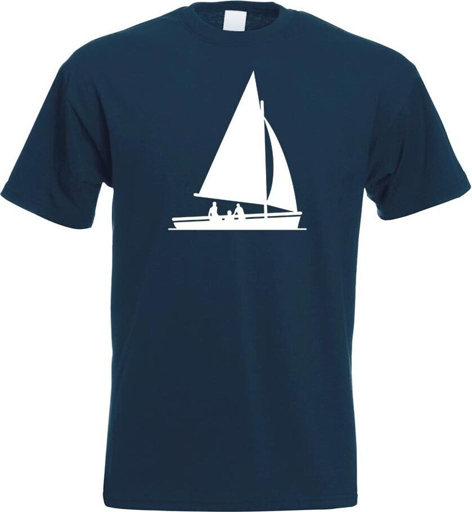 Kiwistar - T-Shirt - Navy - Segeln Boot Figur Fahren Motiv Bedruckt Funshirt Design Print - mit Motiv Bedruckt - Funshirt Design - Sport - Freizeit...