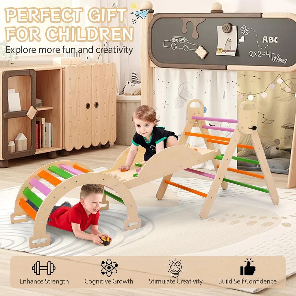 Structure escalade bois 1-3 ans : Finis les risques de chutes !