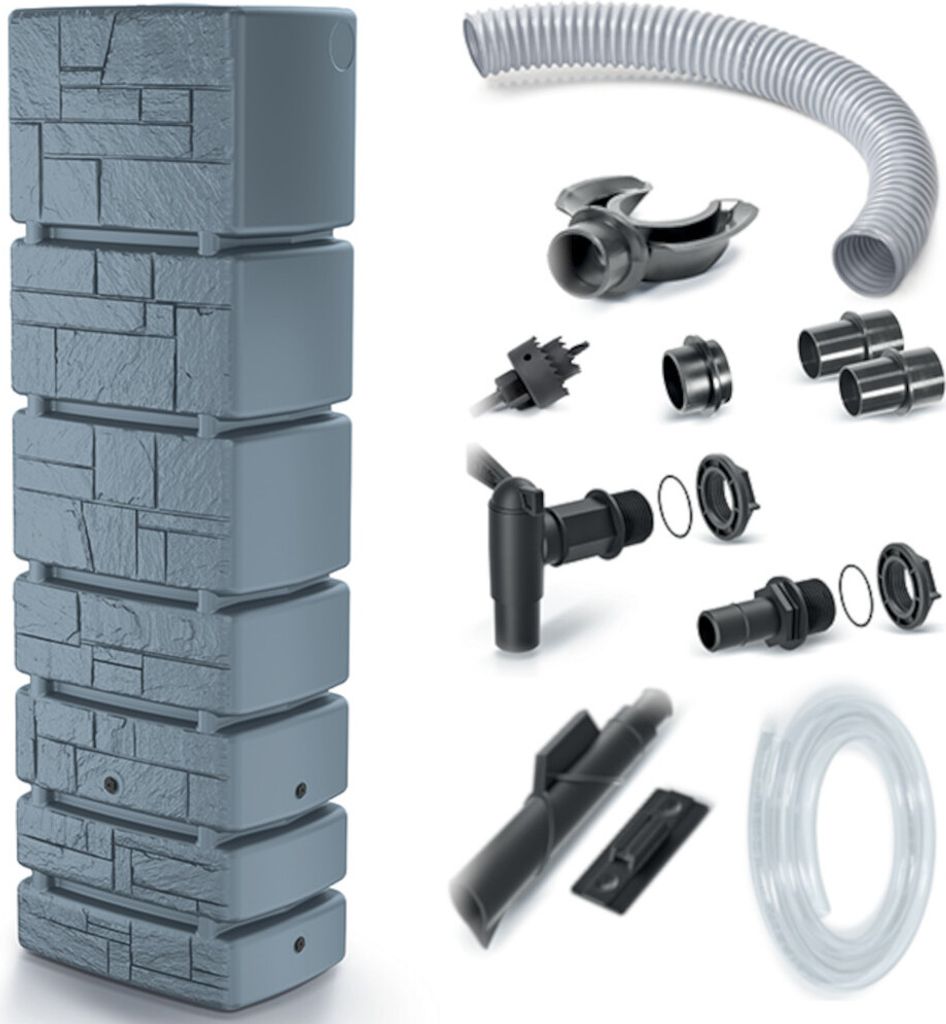 Set Turmstein 350L Regenwassertank + Anschlusskit für Produktbild 