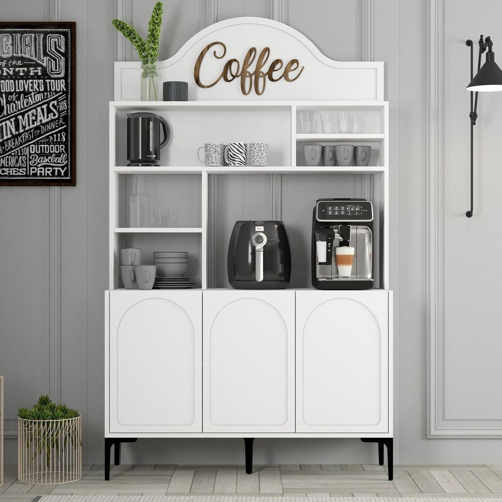 Skye Decor, Lyon 120 - White, Black, Wohnzimmerschrank, Produktbild 