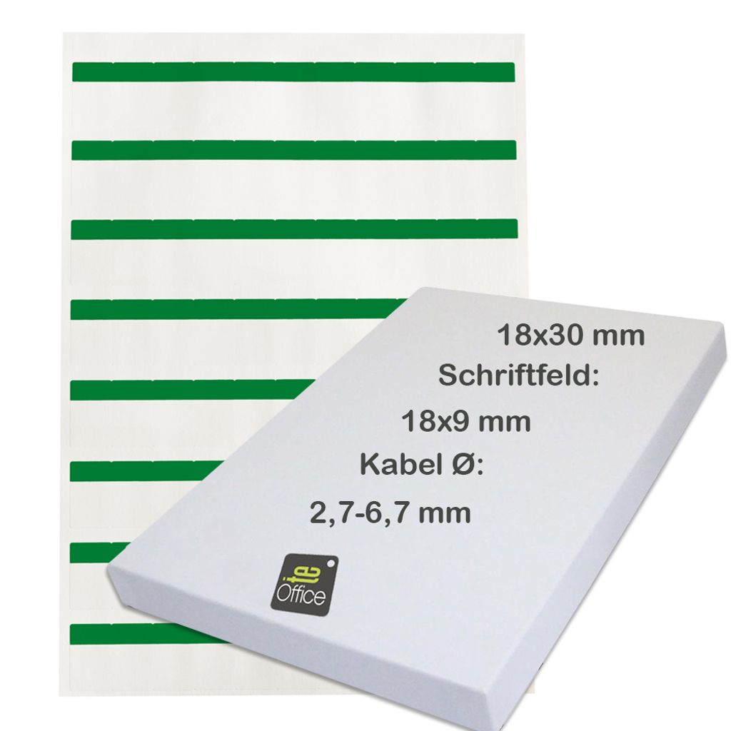 88 Kabelmarkierer, rechteckig, 18 x 29,5 mm grün