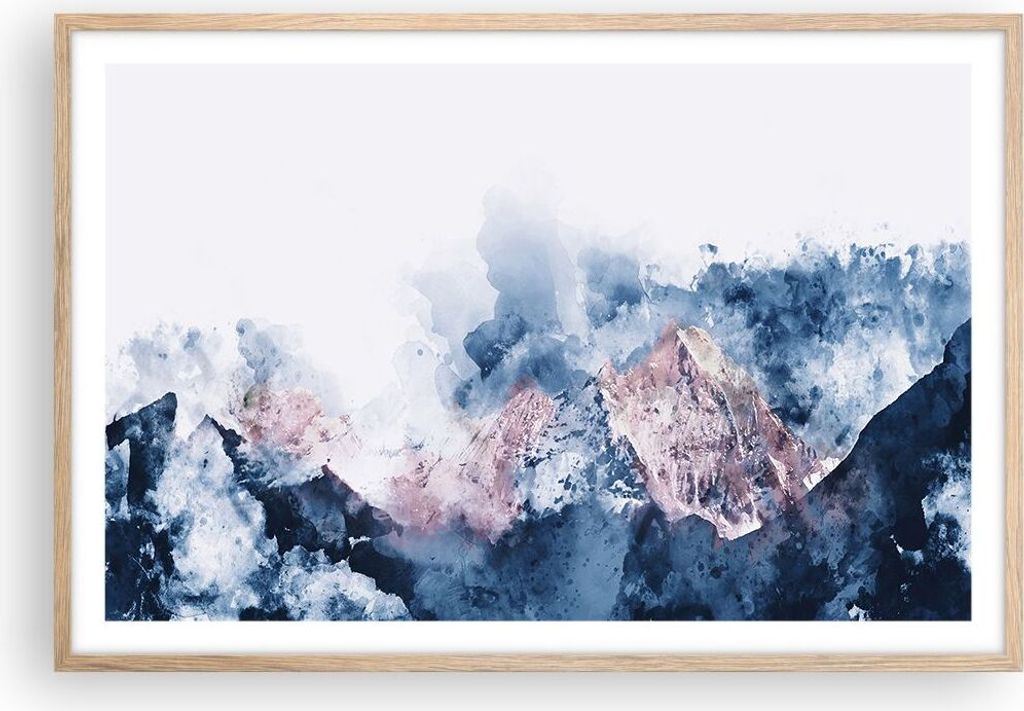 Gerahmtes Poster - Rahmen in heller Eiche - Abstraktion modern - 91,5x61 cm - Wand Bild - Wanddeko - Wandbilder - Wandposter - Bilderrahmen - Bilde...