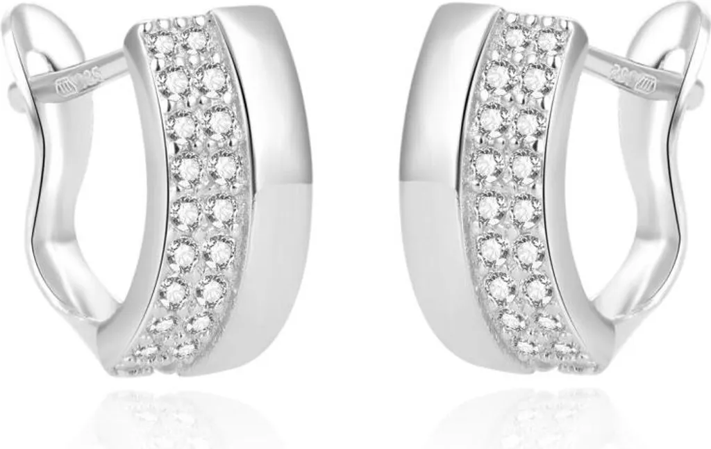 Boucles d'oreilles argent rhodié et oxydes de zirconium - Éclat durable