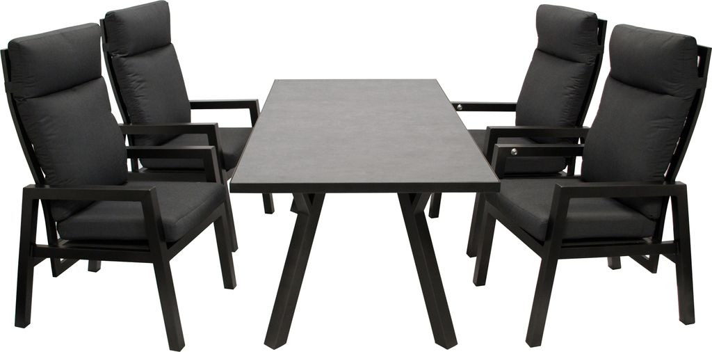 DEGAMO Garnitur MANCIANO 5-teilig, Aluminium anthrazit, Produktbild 