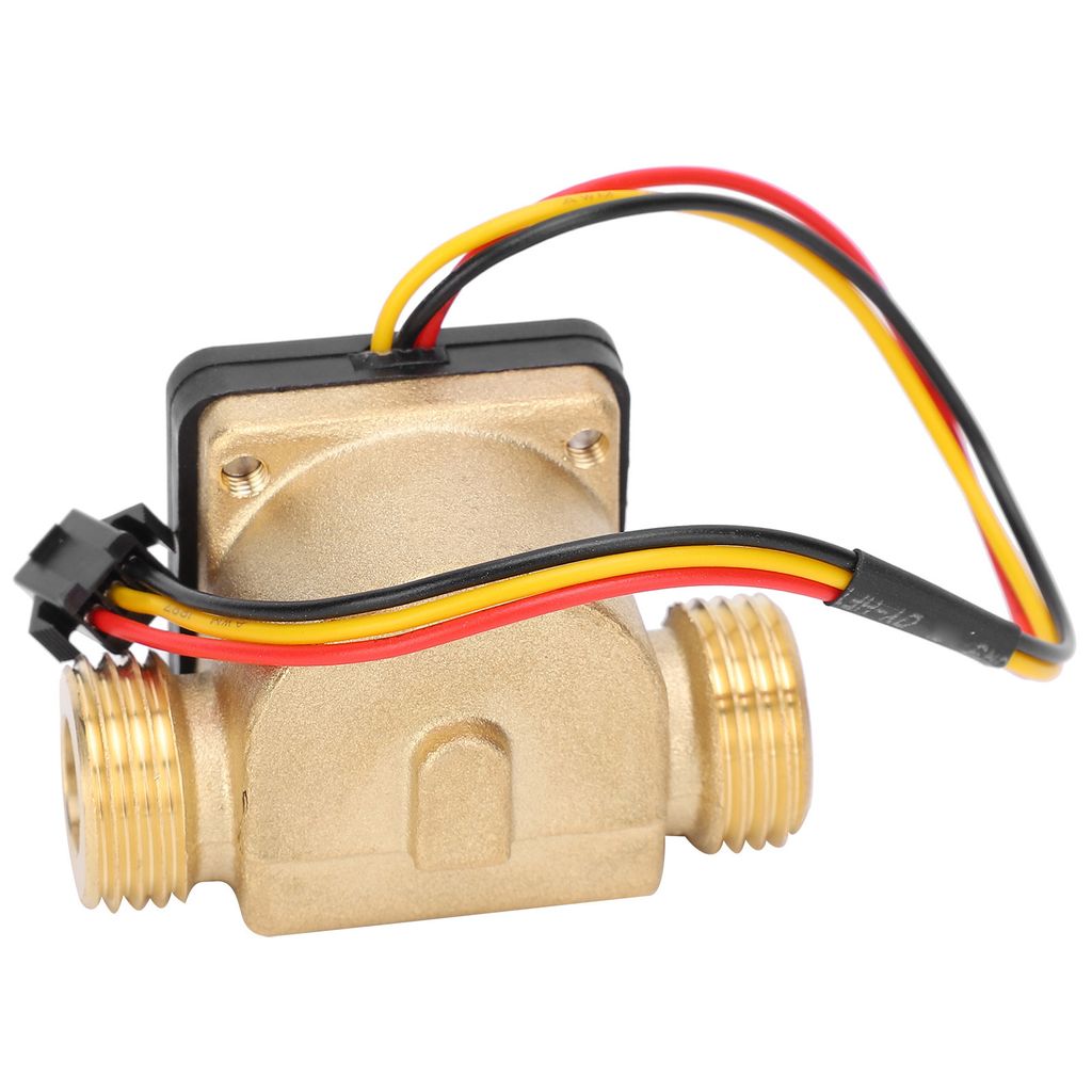 G1/2-Zoll-Durchflusssensor mit Außengewinde, Messing-Hall-Durchflussmesser, DC 3–24 V, für Warmwasserbereiter und Kreditkartengeräte