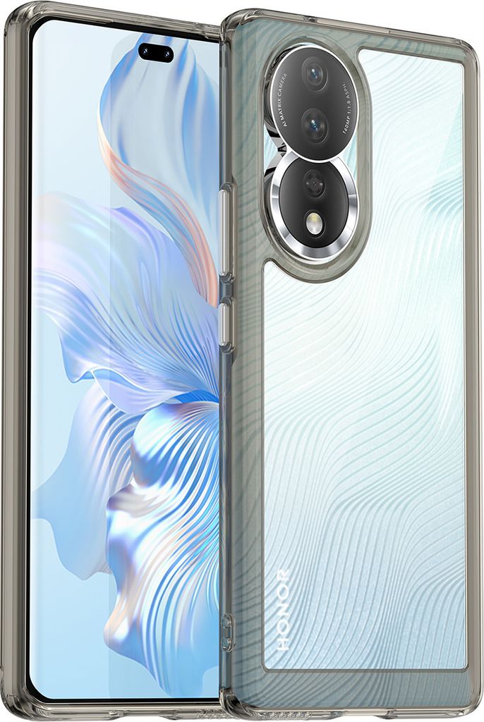 Honor 80 Hülle, Klar Rückseite Stoßfeste TPU Silikon Bumper Schutzhülle für Honor 80 Grau