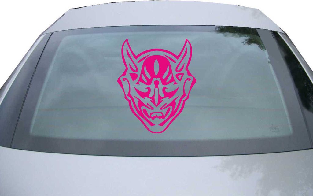 Indigos UG - Aufkleber Heckscheibe & Motorklappe DE2277 - pink - 600x500 mm - Teufel - Auto Scheiben Fenster Heckklappe Tuning Racing JDM - Die cut