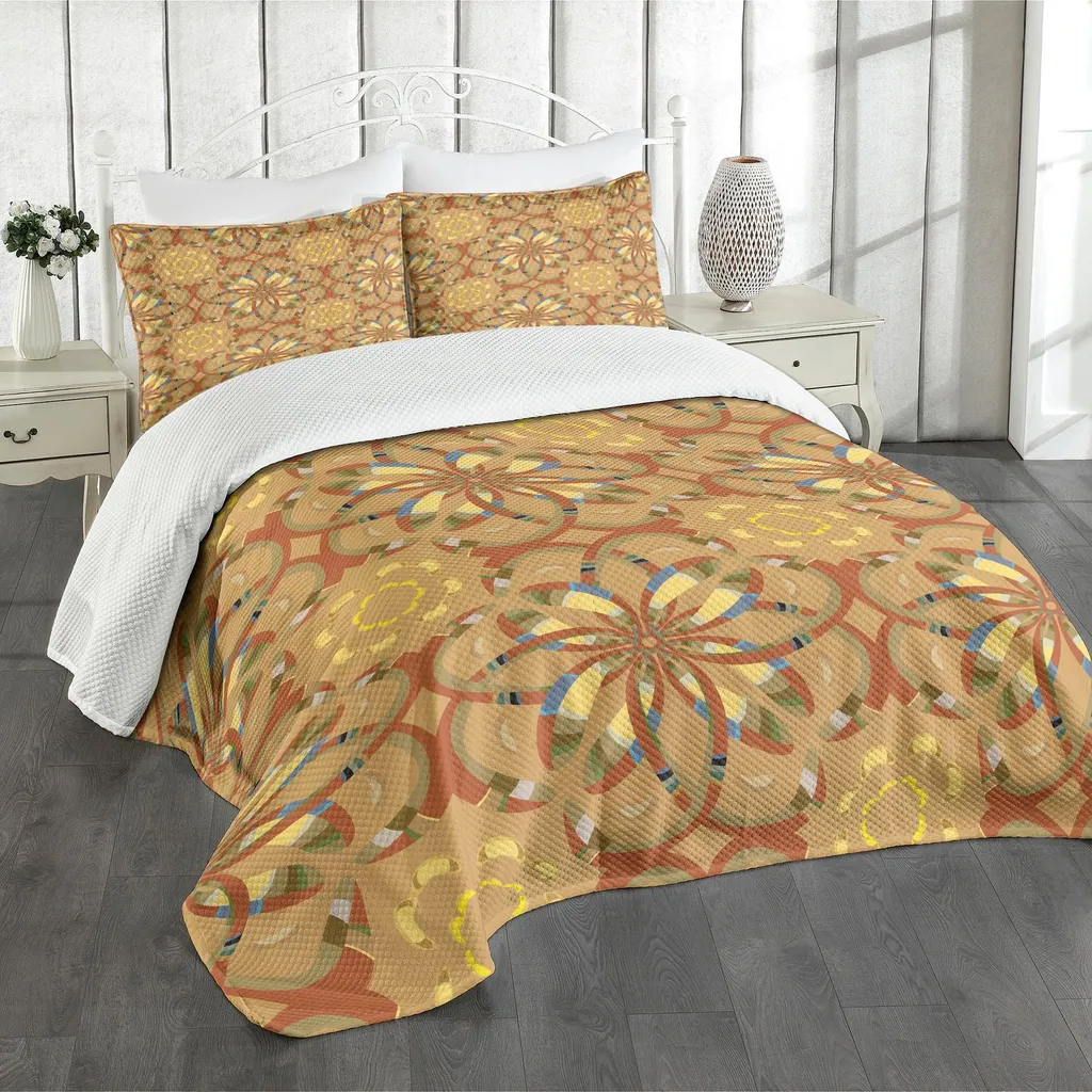 Copriletto Vintage ABAKUHAUS 220x220: Stile Afro-Medievale Multicolore
