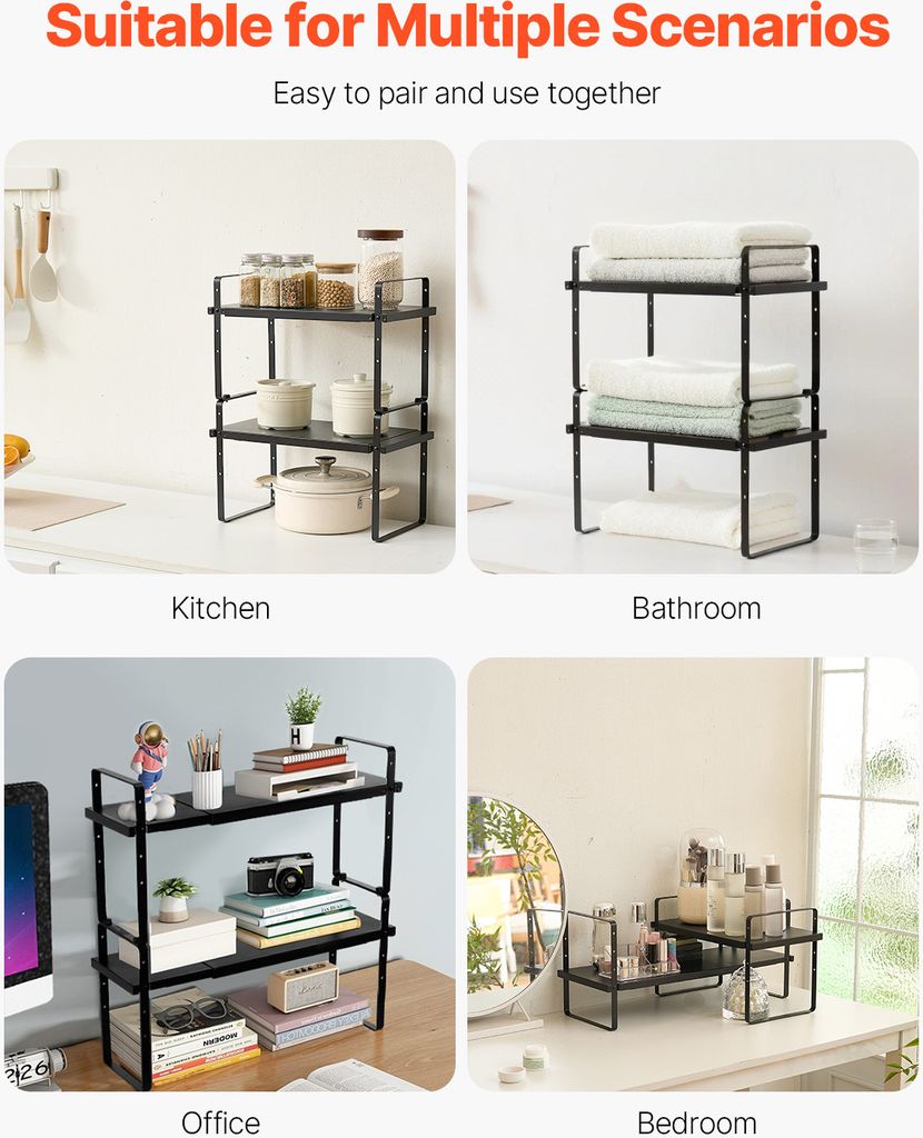 Scaffale Organizer In Bambù Naturale Per Spezie E Barattoli - Multiuso Per Cucina E Dispensa - 4