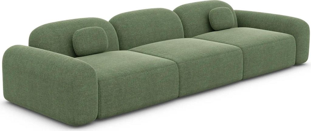 Strukturstoff 4-Sitzer Couch Nuvia Grün