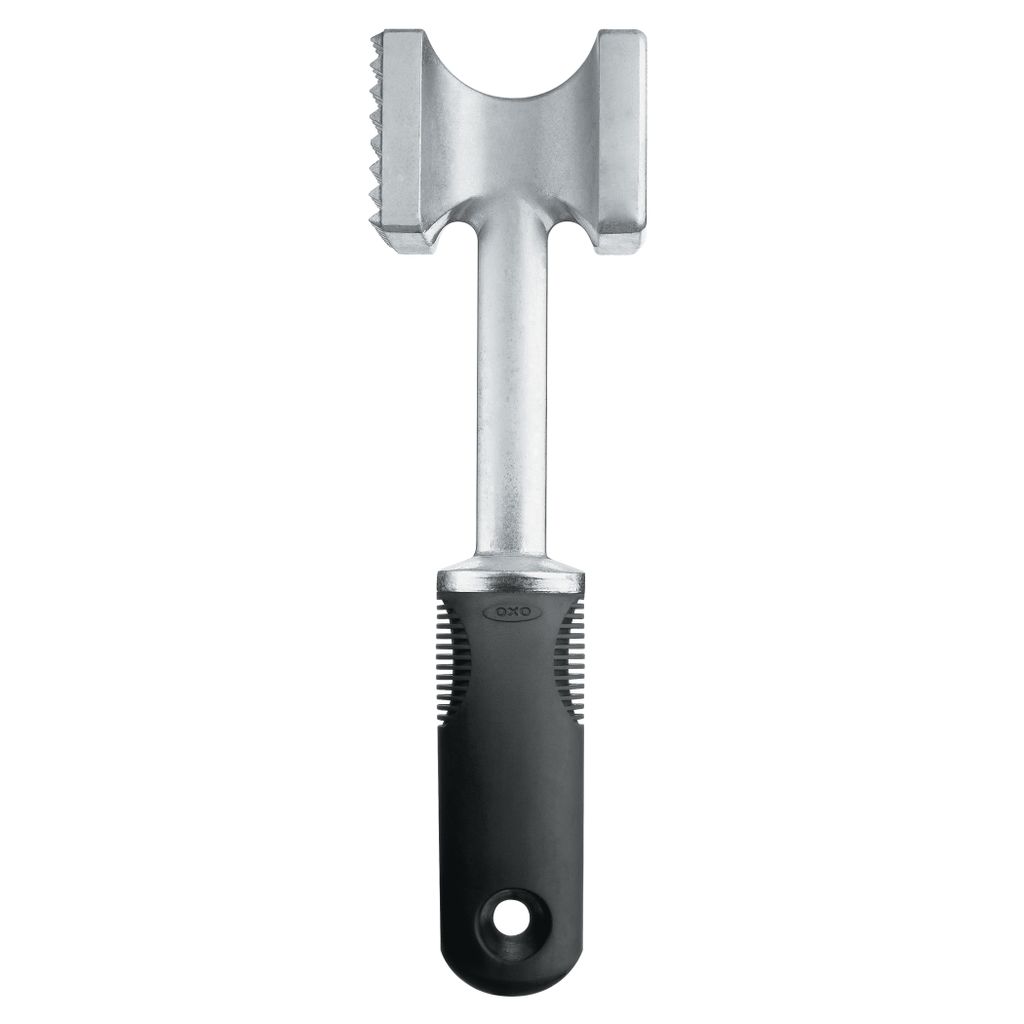 OXO Good Grips Fleischklopfer – 2-in-1 Fleischhammer und Schnitzelklopfer aus Aluminium für Schnitzel, Steaks und mehr