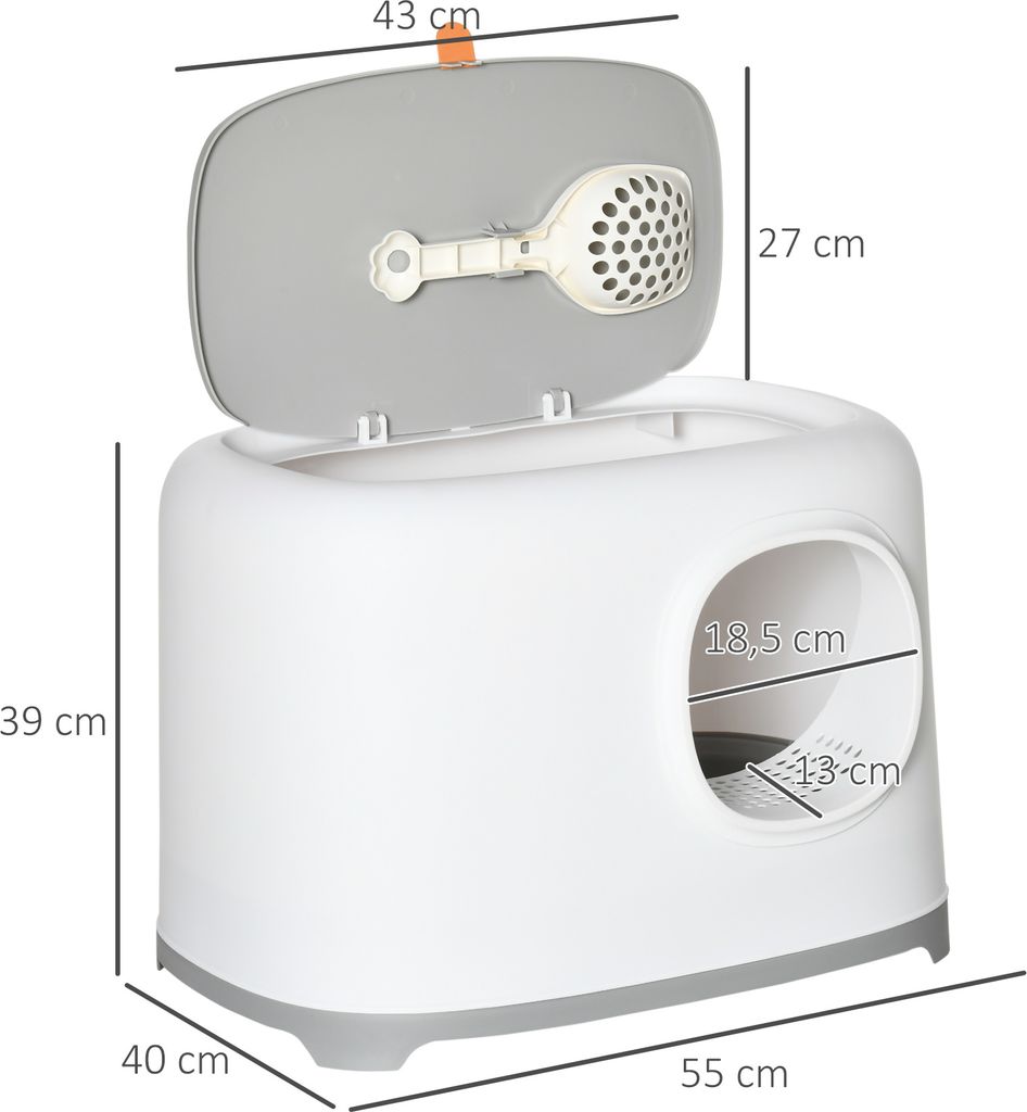 PawHut Katzentoilette mit Haube für Katzen bis 5 kg Produktbild 3