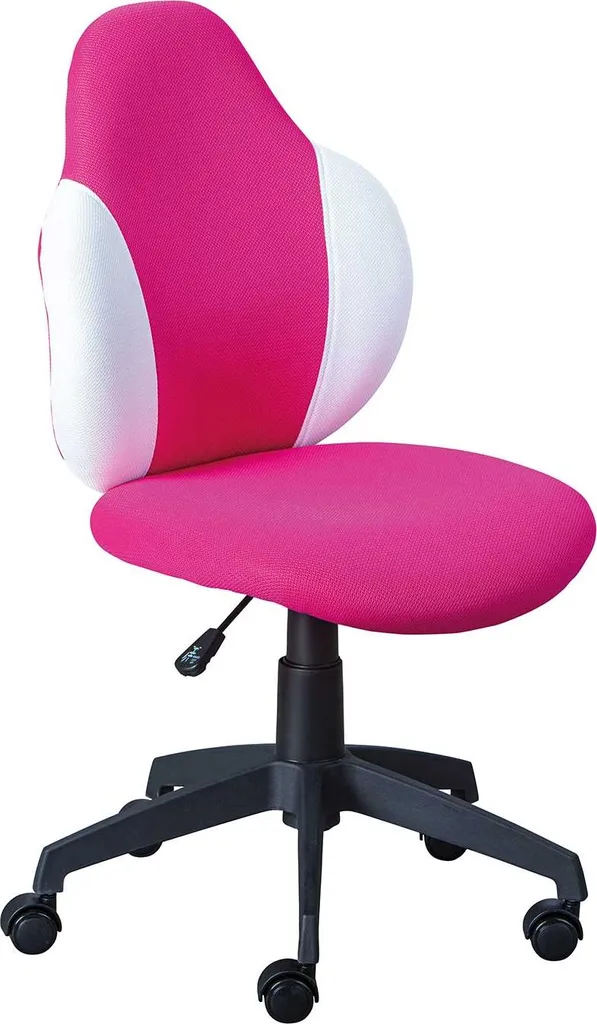 Chaise de bureau Jessi framboise et blanc - Siège rotatif ergonomique