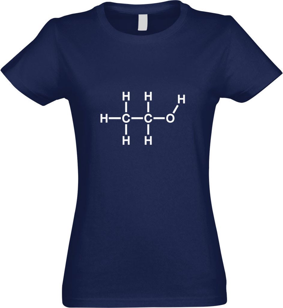 Kiwistar - T-Shirt tailliert - Damen - Navy - Alkohol Formel - mit Motiv Bedruckt - Funshirt Design - Sport - Freizeit - Damen - XXL