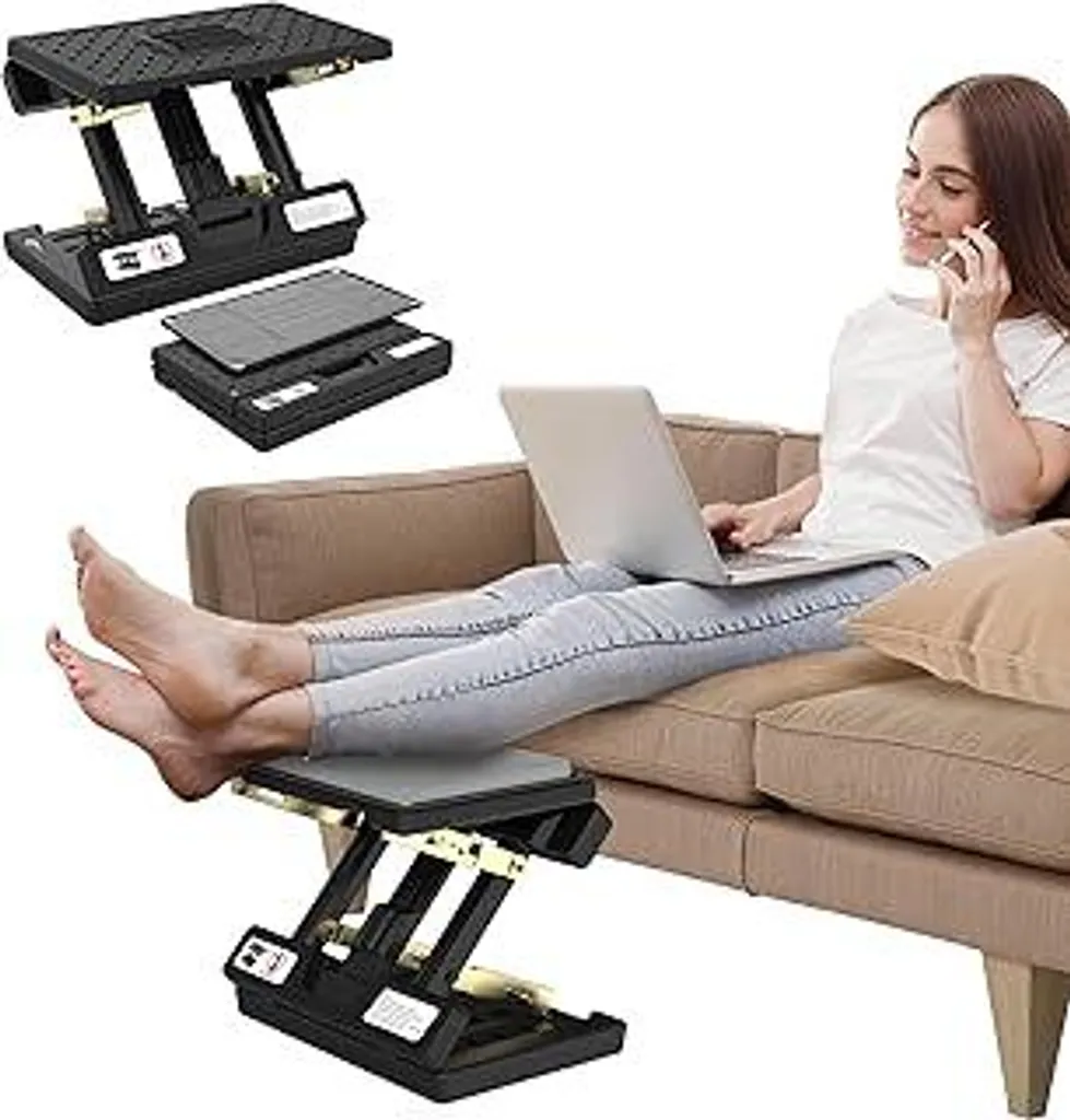 Poggiapiedi Scrivania Ergonomico Regolabile con Rullo Massaggiante Relax