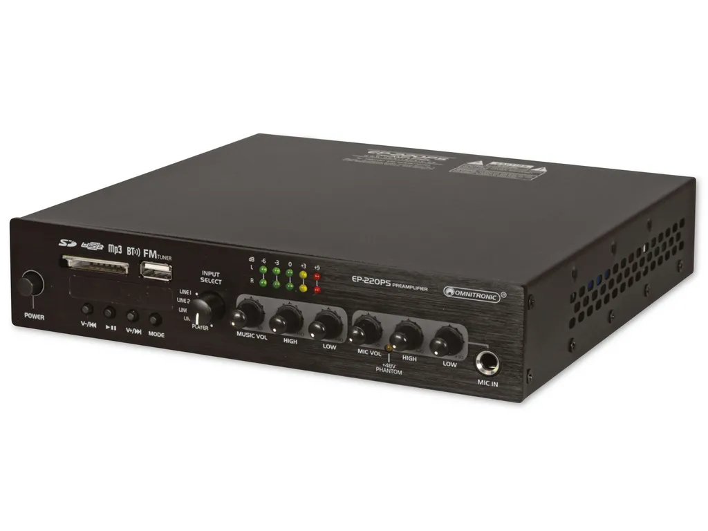 Préamplificateur de Sonorisation pour Magasin et Bar Omnitronic EP-220PS
