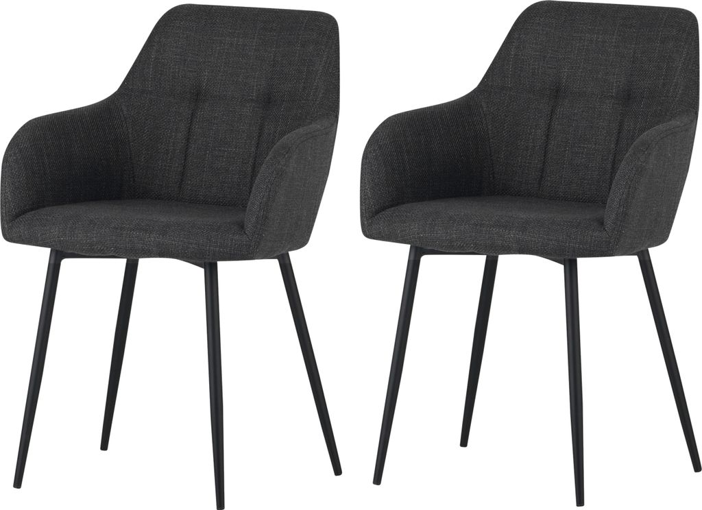 2er Set Armlehnenstuhl Sessel Maria-Bezug Webstoff Produktbild 