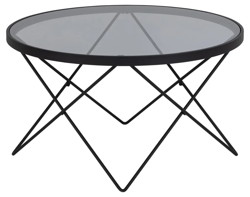 Table basse verre gris Cuxton Ø80cm : gagnez de la place avec style