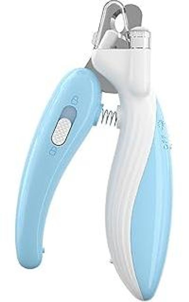 Krallenschere für Katzen mit LED, Krallenschneider für Hundewelpe, Krallenpflege Schneider für Haustiere Nagelknipser mit Spritzfest Sicherheits...