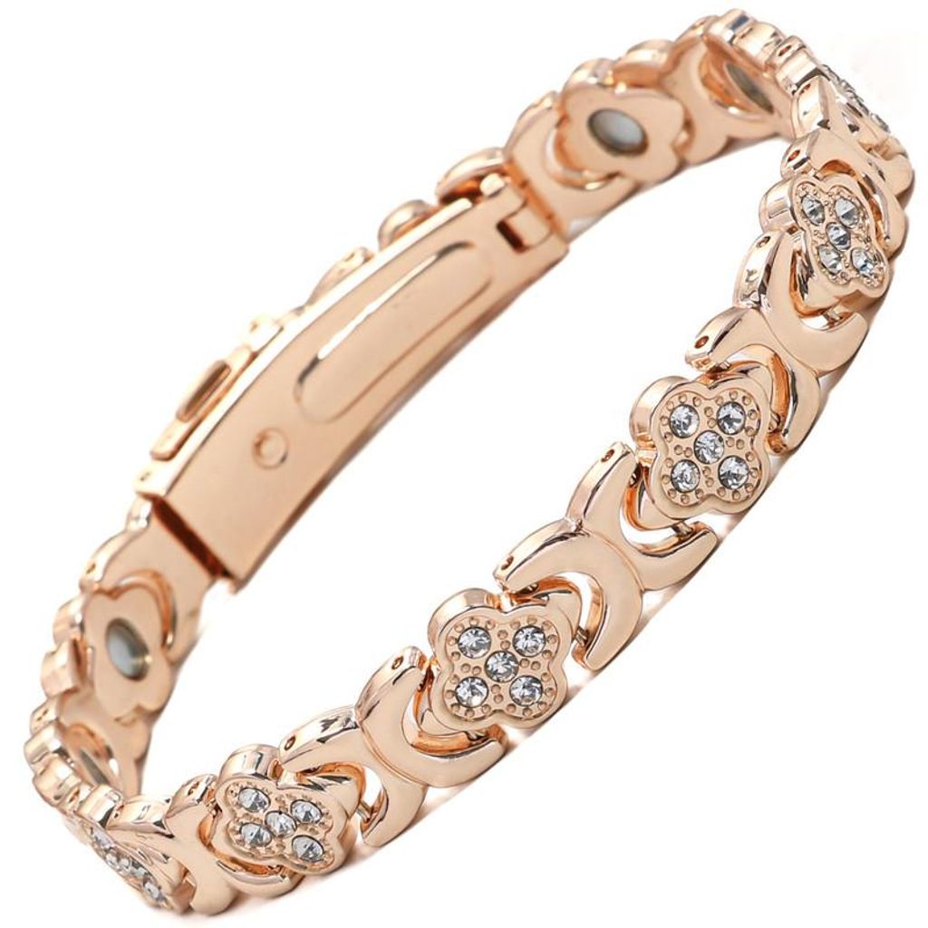 Kupferarmband Damen Roségold Vierblättriges Kleeblatt Produktbild 