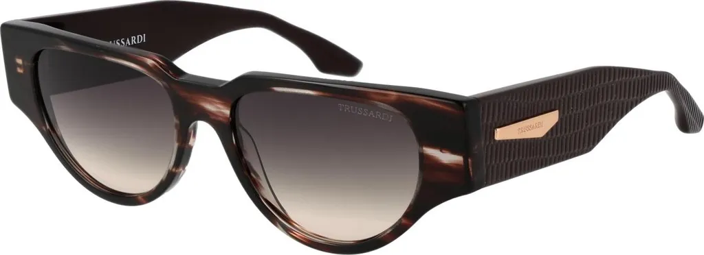 Lunettes de soleil Trussardi TSW9035 E01 en acétate noir verres dégradés