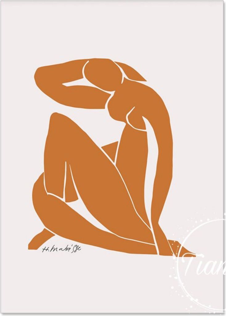 TPFLiving Kunstdruck LW-1207 (OHNE RAHMEN) Poster - Leinwand - Wandbild - Hochauflösender Giclée-Druck, langlebig und hochwertig - Abstrakte Frau...