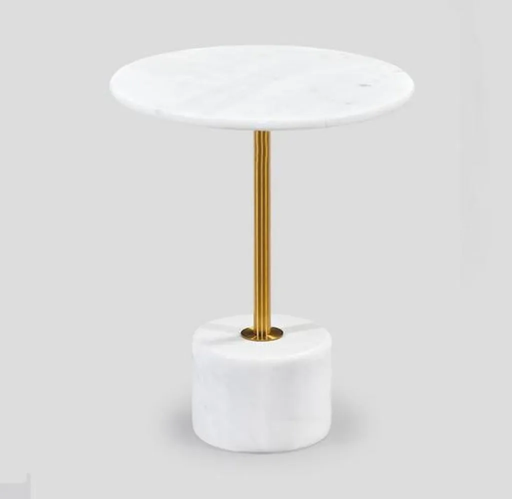 Table basse moderne en marbre blanc véritable pour salon luxueux