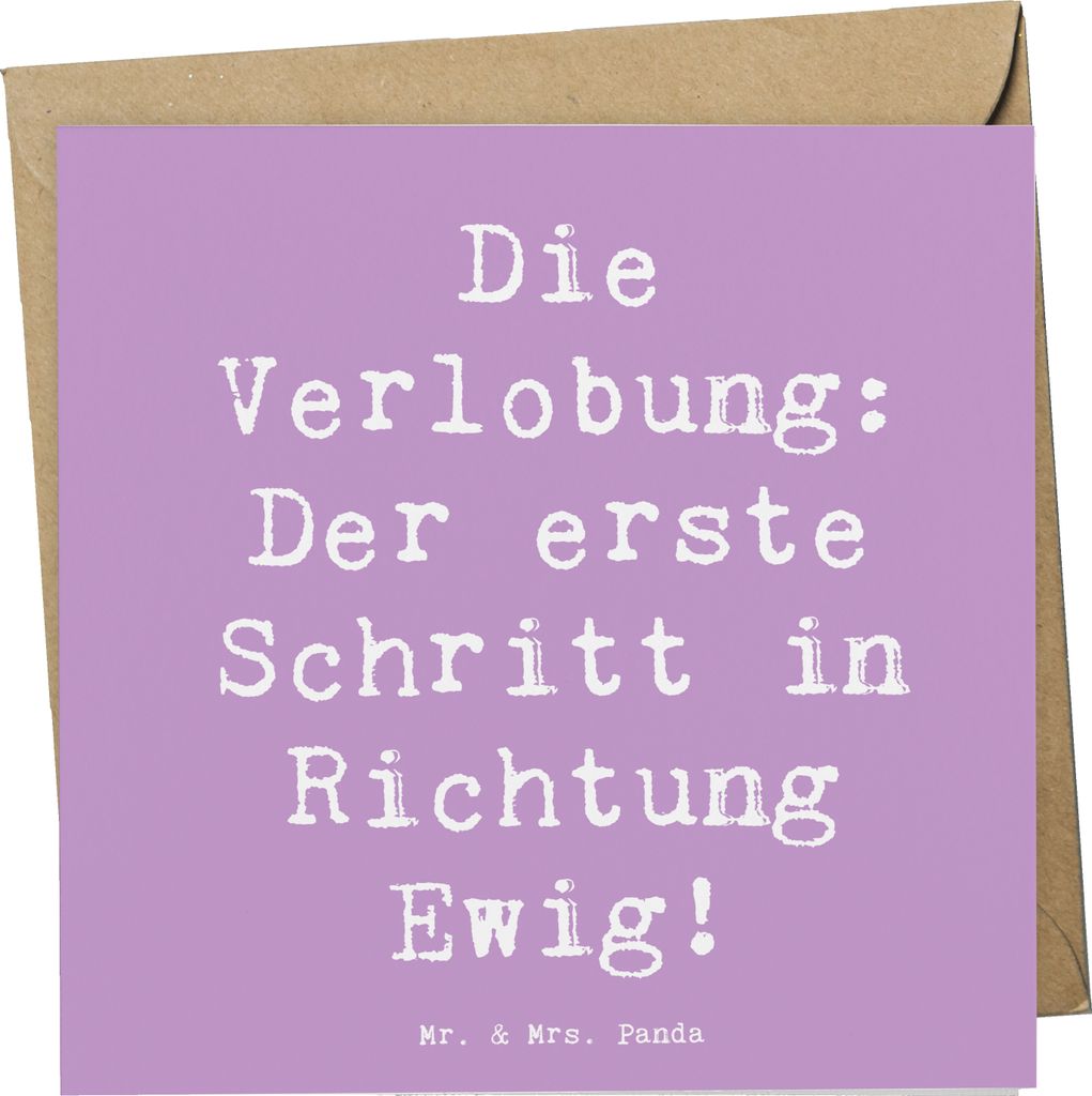 Mr. & Mrs. Panda Klappkarte Spruch Verlobung Schritt - Lavendeltraum - Geschenk, Heiraten, Hochzeit, besondere Momente, anlasskarte, Heirat, Gesche...