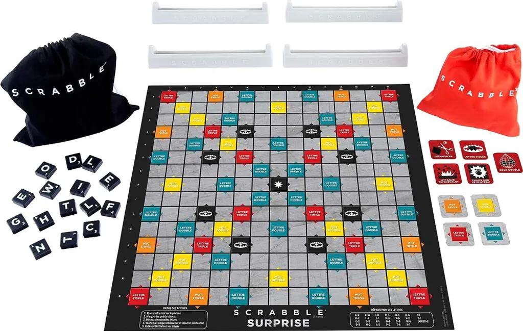 Jeu de mots Scrabble Piège-Danger : Le nouveau jeu de société tactique Noir