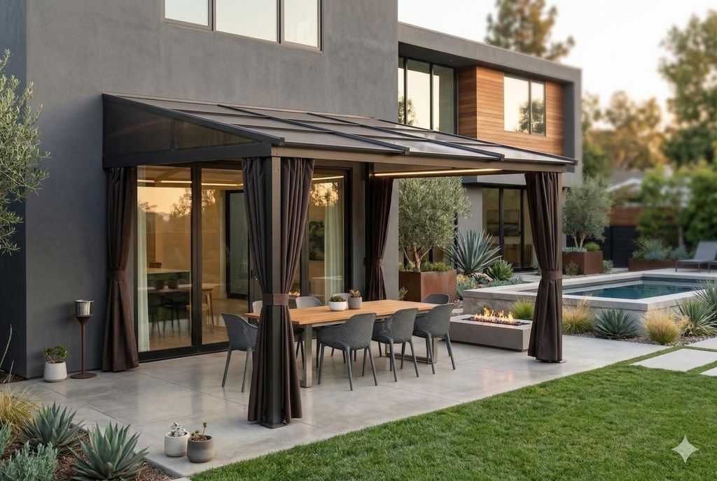 Pavillon Gartenpavillon 3x3,6m Karoom anthrazit aus Aluminium Schiebedach