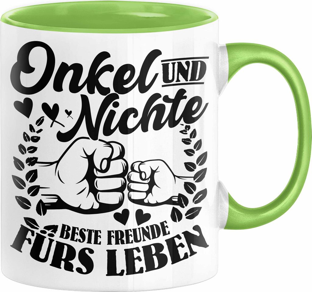 Onkel Und Nichte Beste Freunde für's Leben Tasse Geschenk für Onkel Geburtstag Weihnachten Kaffee-Becher (Grün)