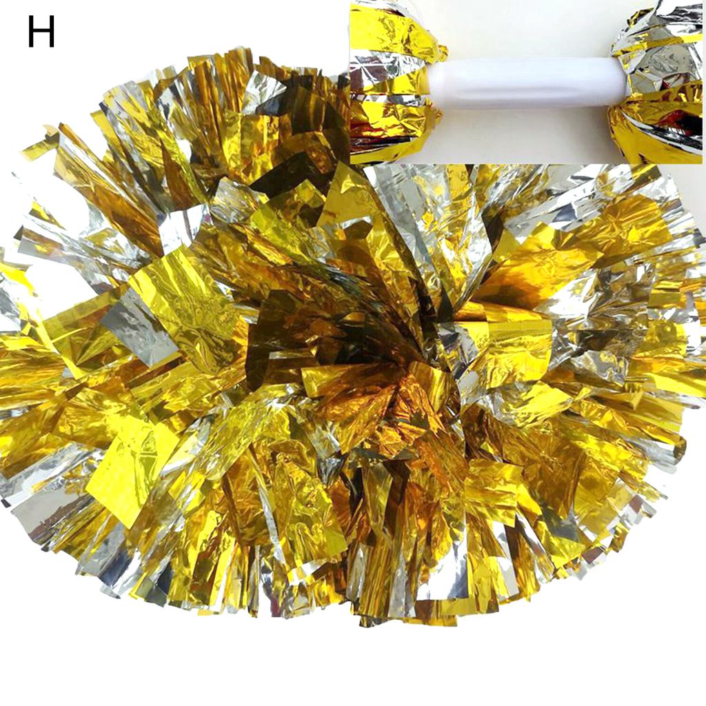 Cheerleading Pom Poms Shining Contrast Color Dekorativ mit langer Griff vollform-H
