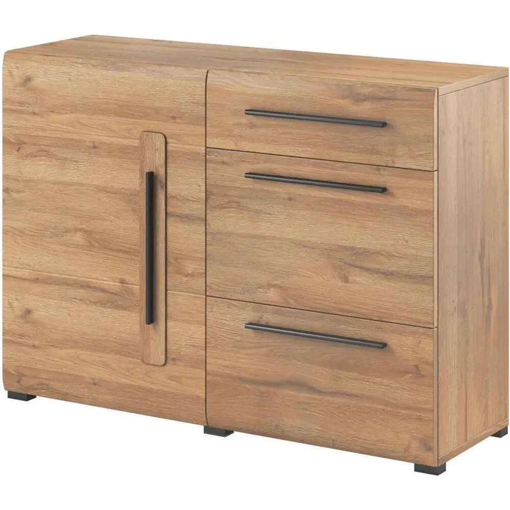 Commode 3 tiroirs Tulsa chêne Grandson - Finition bois haut de gamme