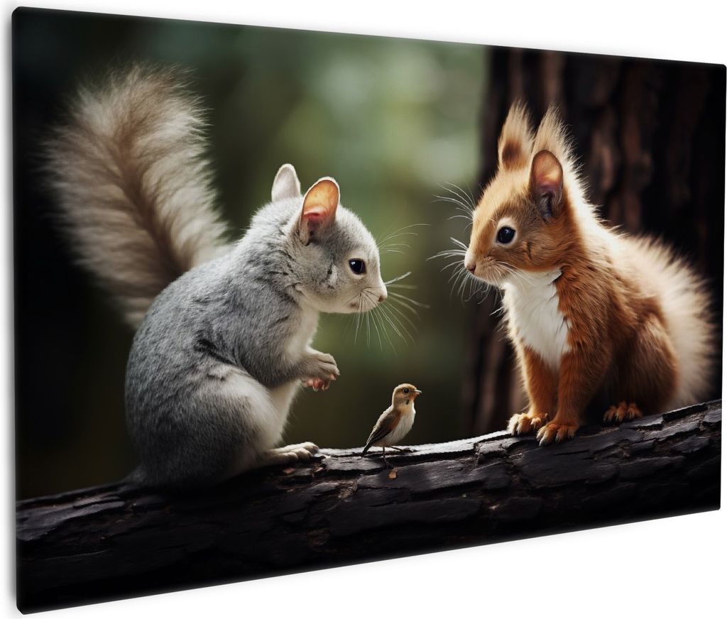 Wallario Premium Leinwandbild Waldfreunde im Dialog in Produktbild 