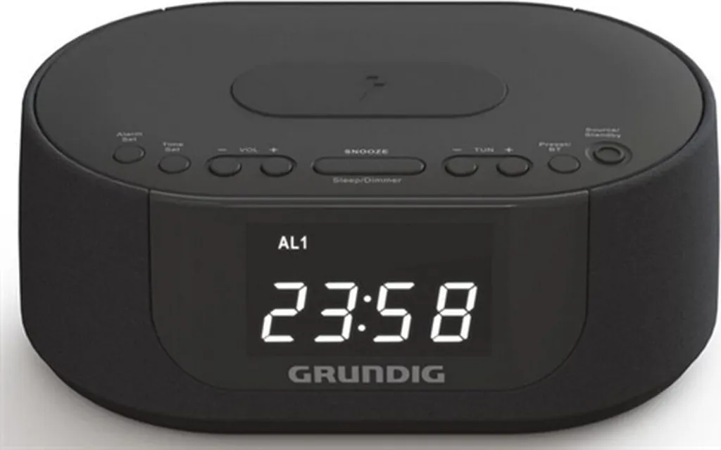Grundig SCC400 Nera: Radiosveglia Digitale con Ricarica Wireless Qi