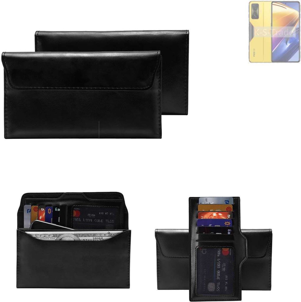 K-S-Trade Handy Hülle kompatibel mit POCO F4 GT Schutz Hülle Tasche Schutz Case Handytasche Kunstleder schwarz, 1x