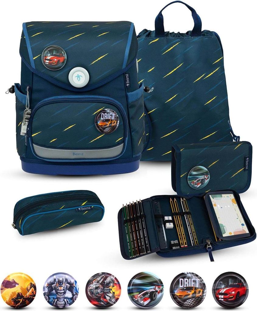 Belmil Comfy Plus Premium Schulranzen Set 5-teilig "Orion Blue"