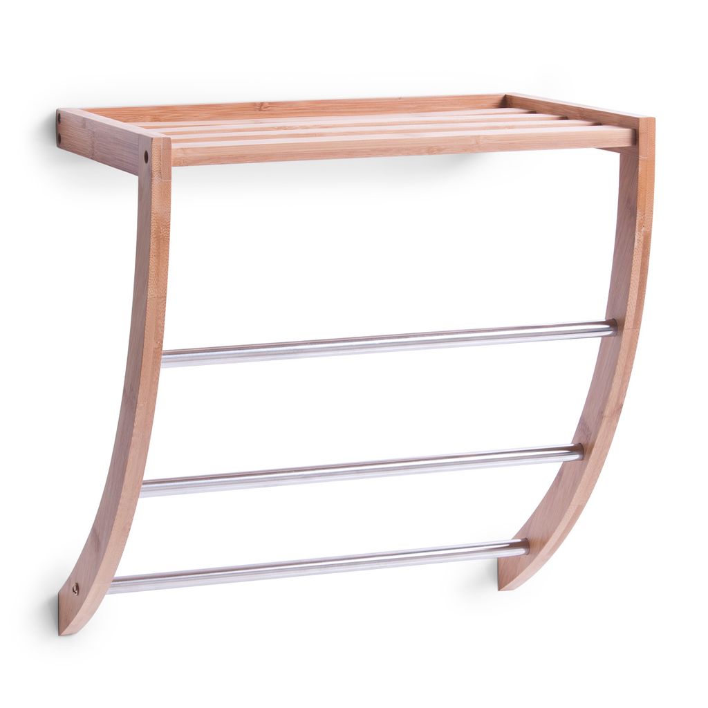 Zeller Handtuchregal, Bamboo/Metall verchromt 38x24x40 Produktbild 