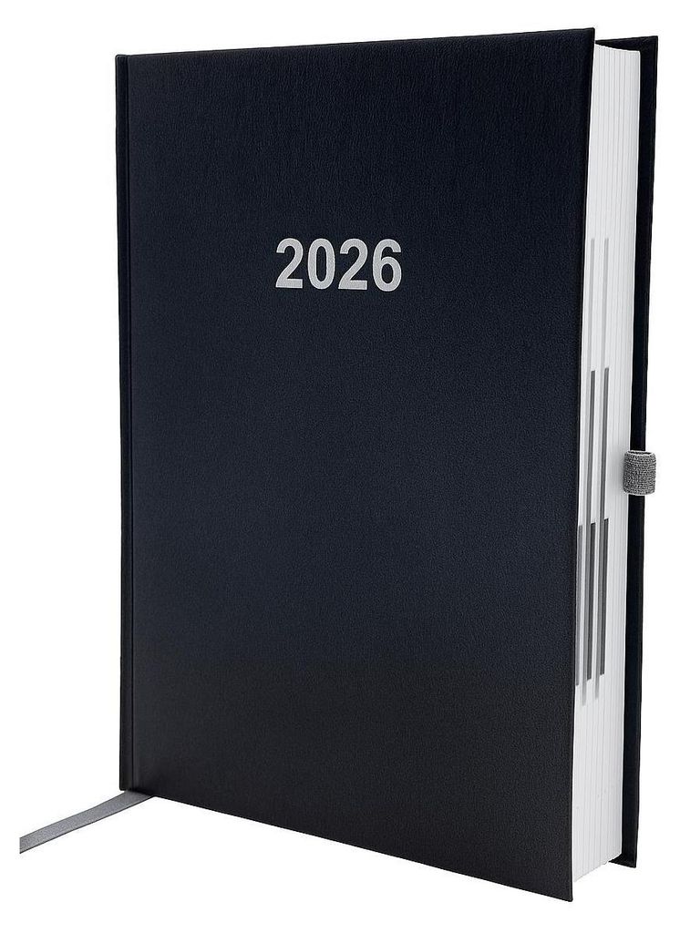 2026 ADINA Buchkalender Chefplaner A5 schwarz 1 Tag 1 Seite Produktbild 