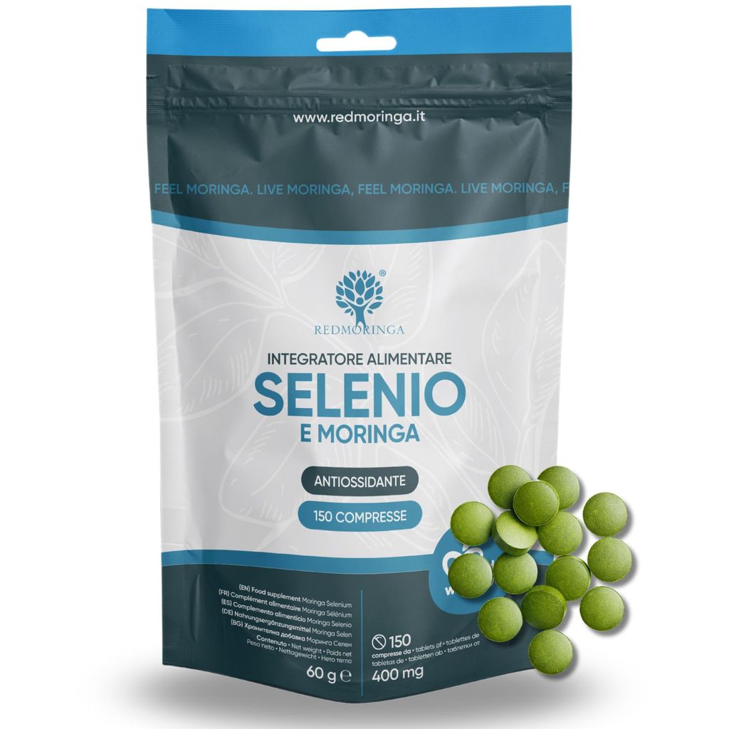 Nahrungsergänzungsmittel mit -Selen und Moringa - Unterstützt die Schilddrüse – 1 Flasche