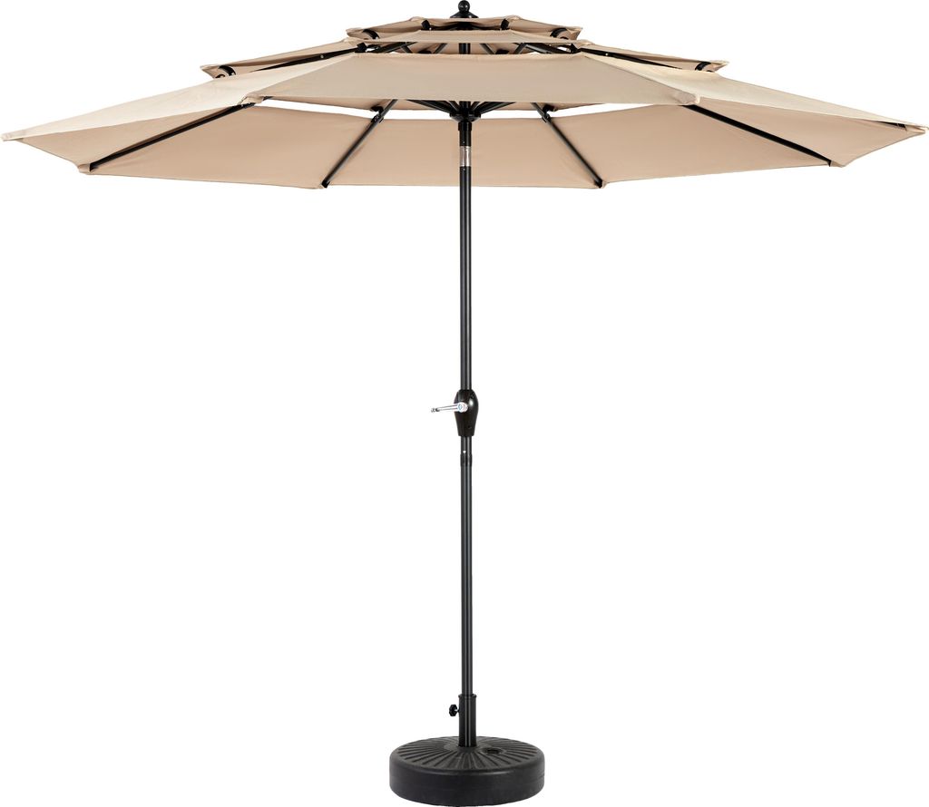 14,8 Fuß großer, doppelseitiger Outdoor-Sonnenschirm, rechteckig, mit Kurbel (ohne Sockel)