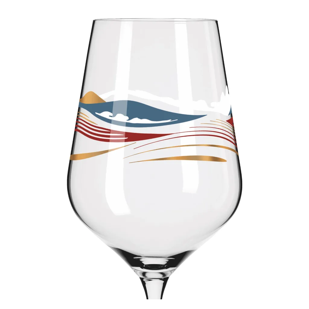 RITZENHOFF Bicchiere Da Vino Rosso 500 Ml - Serie Herzkristall No. 9 Con Decoro Floreale Oro Rosa - Made In Germany - 4