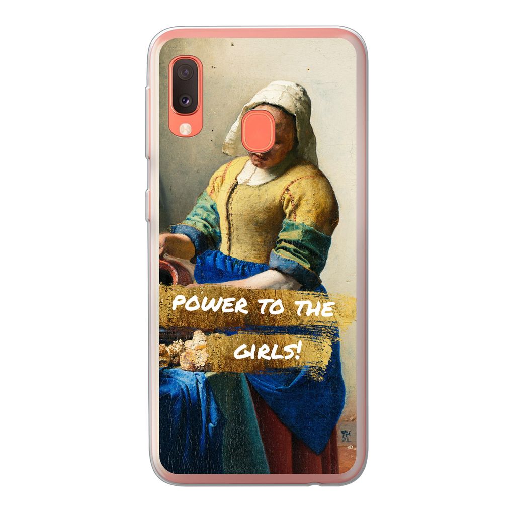 MuchoWow Handyhülle Schutzhülle Hülle für Samsung Galaxy A20e Milchmädchen - Gold - Zitate - Gemälde - Alte Meister Silikon Softcase Handy ...