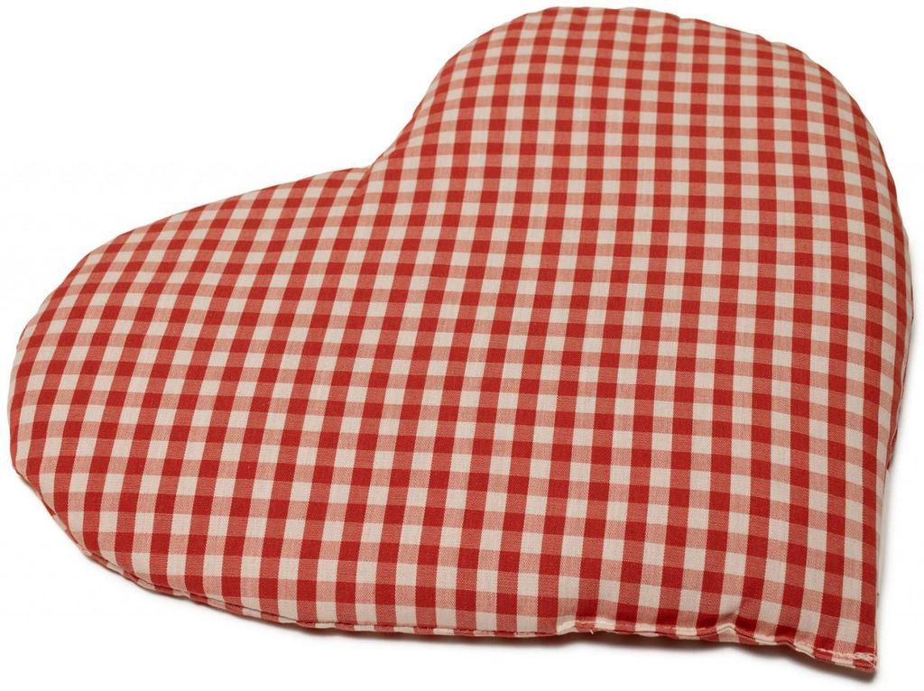 GIRAFFENLAND Leinsamenkissen Herz ca. 30x25cm - Bio Stoff rot-weiß - Wärmekissen - Körnerkissen - Ein charmantes Geschenk
