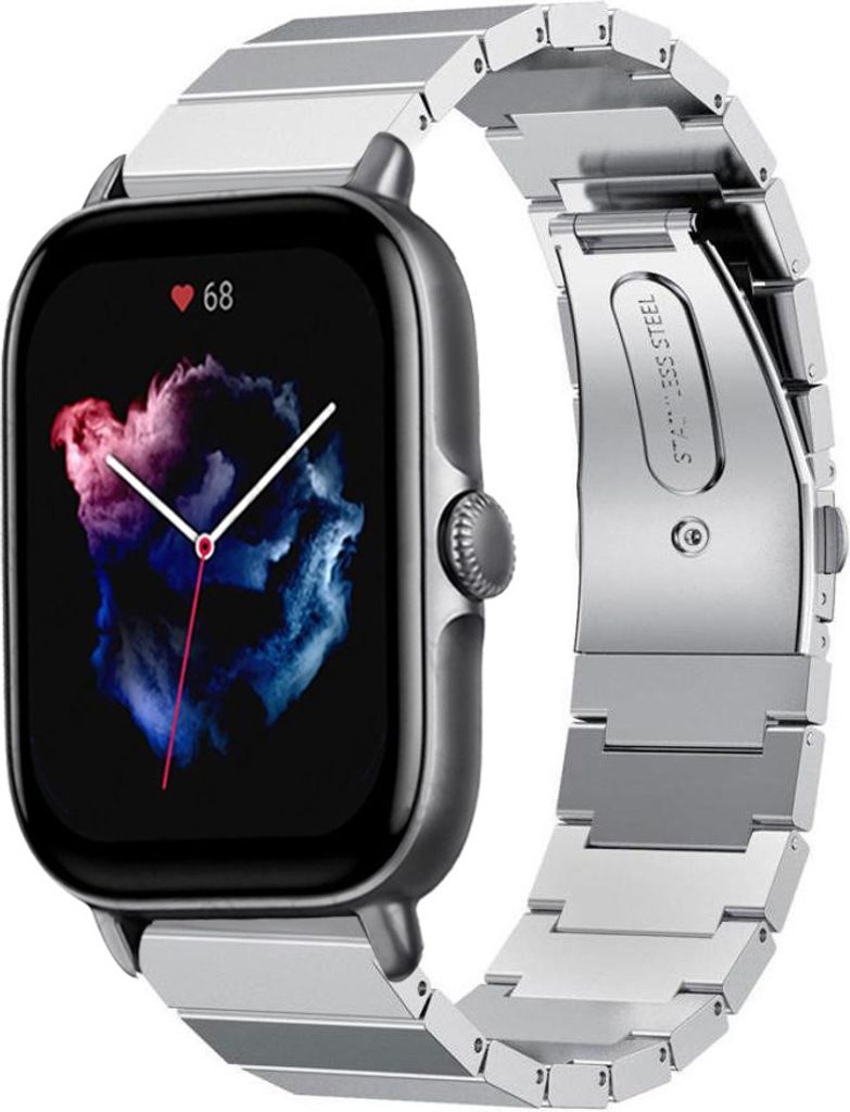 Strap-it Metallarmband - Kompatibel mit Amazfit GTS 3 Armband Ersatzarmband Edelstahl - Faltschließe - Hochwertiges Material - für Smartwatch 20m...