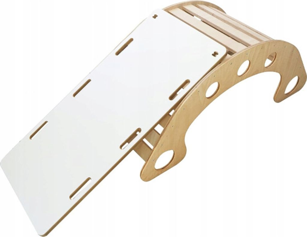 Skyline Kletterbogen Klettergerüste Kletterdreieck Baby Kletterwippe Holzbogen für Kinder Montessori Klappbar Rutsche, mod.B, 110x51x48cm, Hölzern
